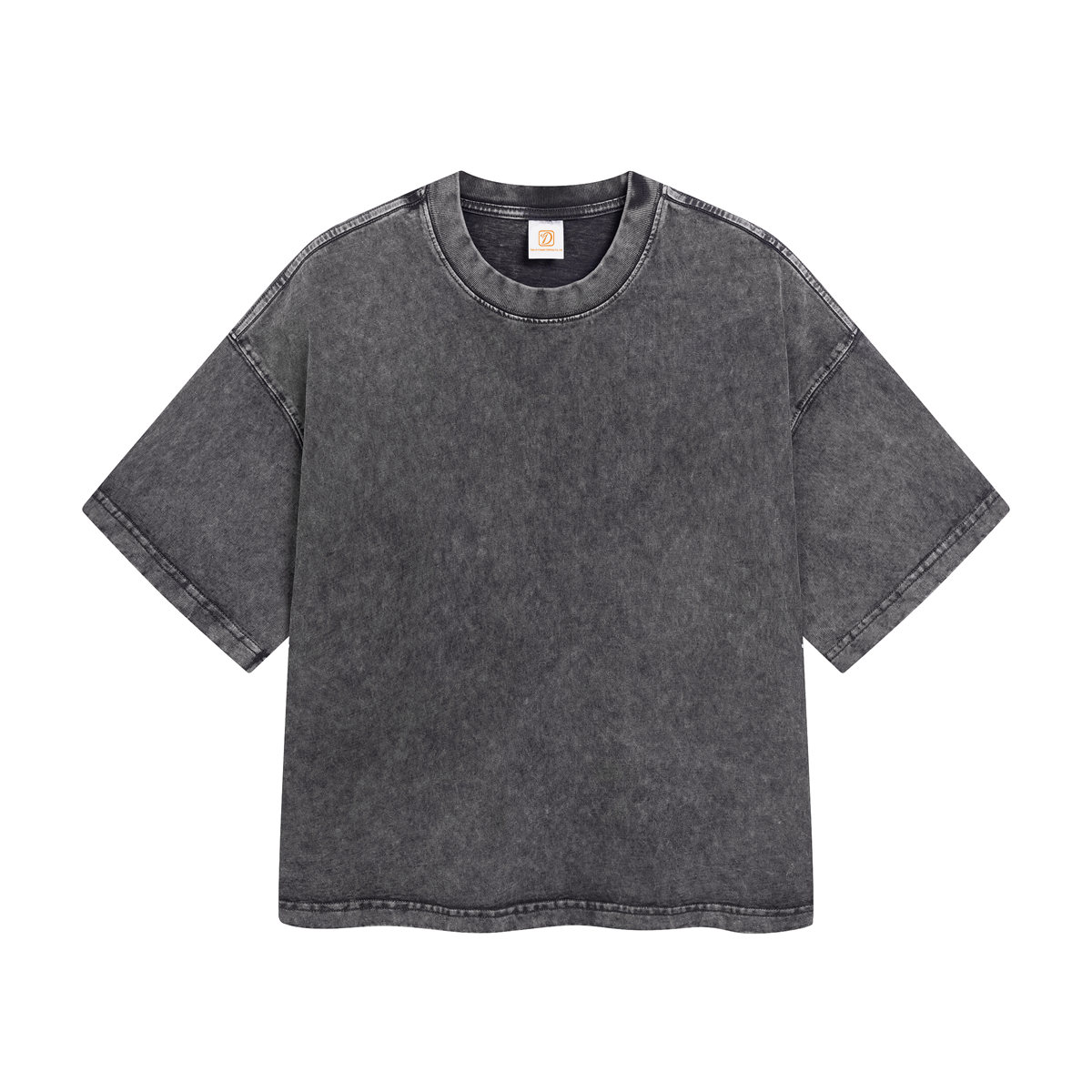 Tshirts Wholesale European and American Boxy Style Loose Short Sleeve Short Sleeved Shirt with Snowflake Print Washed Fabric