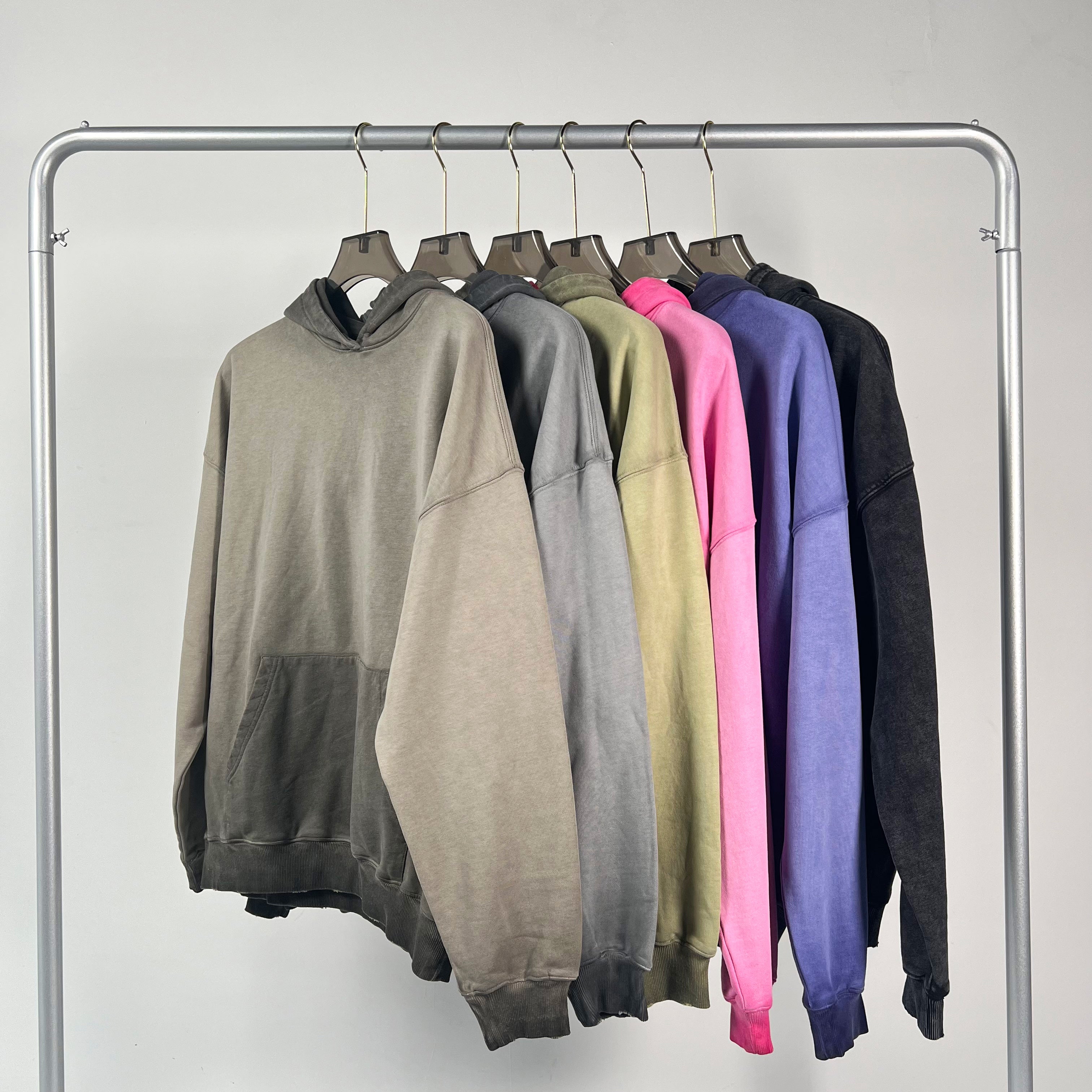 Hoodies 100% Cotton Vintage  Vintage Pullover High Quality Hoodie Pullover Heavyweight Embroidery  Distressed Oversized Hoodie