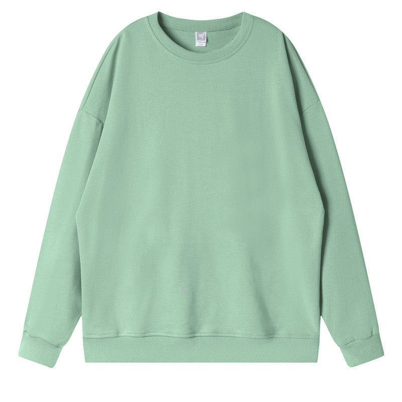 Customize Your Own Exclusive Design Unisex Pure Cotton Pullover with Loose Shoulder and Round Neckline Autumn and Winter Style