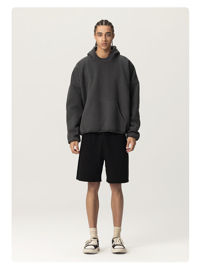 Manufacturer Hoodies Best Price Custom Heavyweight 400Gsm Kanye's Style Short High Quality Hoodies Sweatshirts