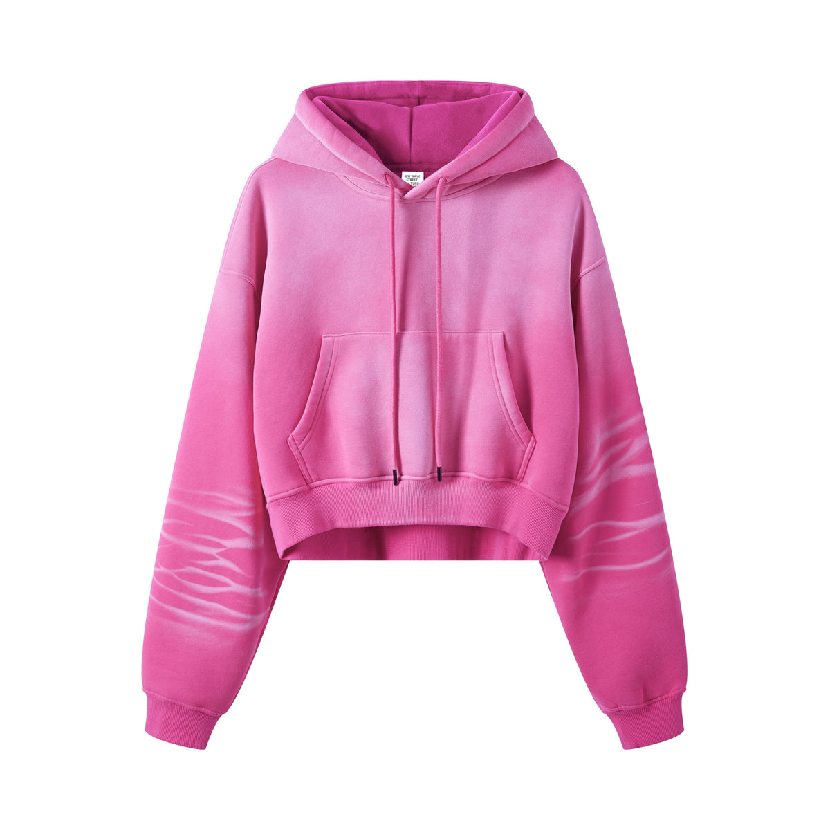 Customized 380gsm 5 Color Water Washed Short Sleeved Low Cut Distressed Fleece Gradient Pullover Heavyweight Hoodie Winter