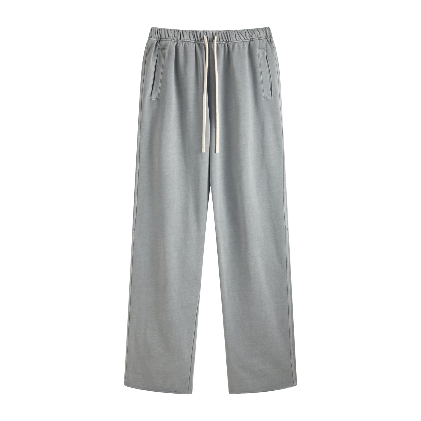 100 Cotton Custom Sweatpants Heavy Duty Water Washed Casual Pants with Two Side Pockets on the Buttocks and Loose Bottom Hem