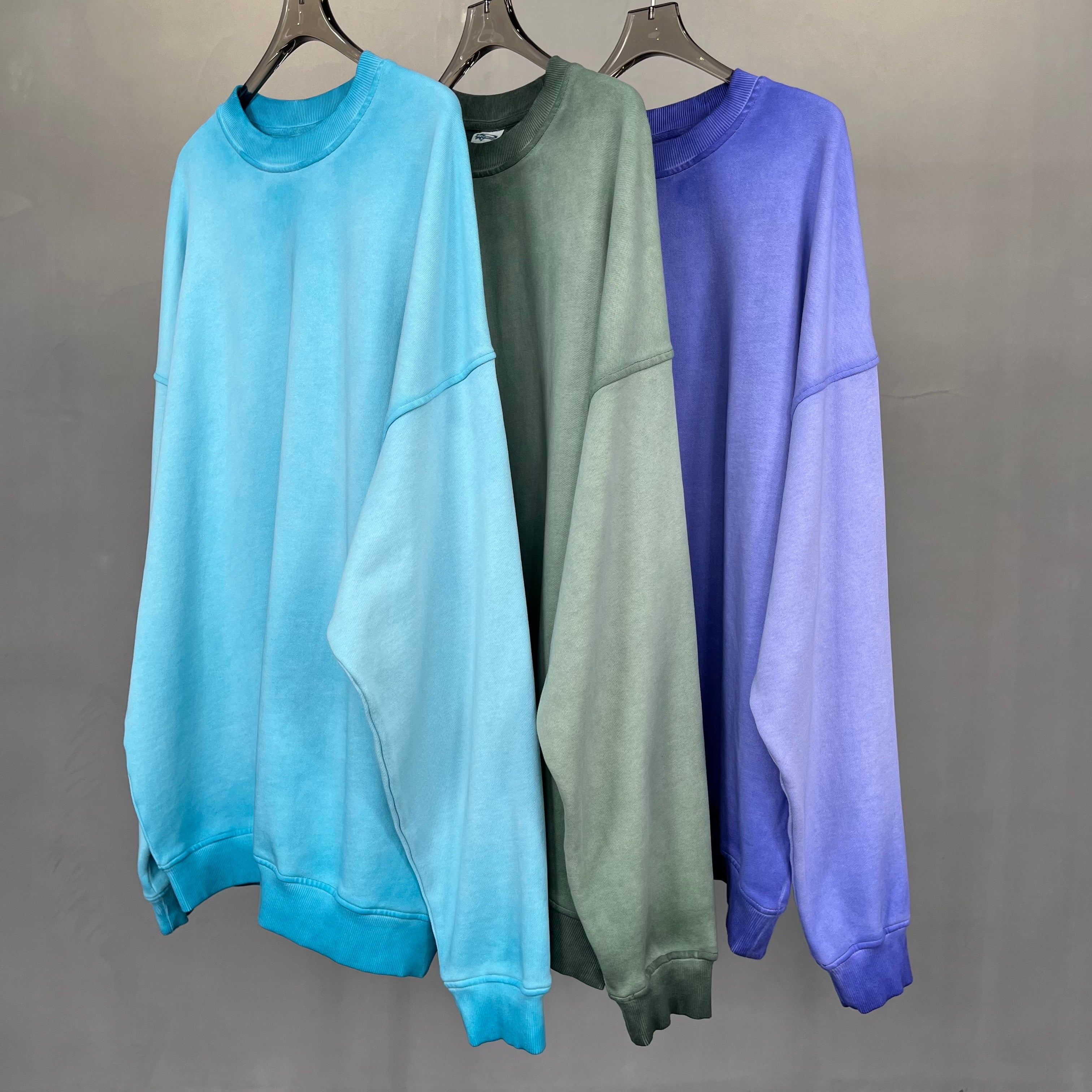 Vintage Custom Round Neck Heavy Cotton Streetwear Washed Heavyweight Drop Shoulder Men's Hoodies & Sweatshirts