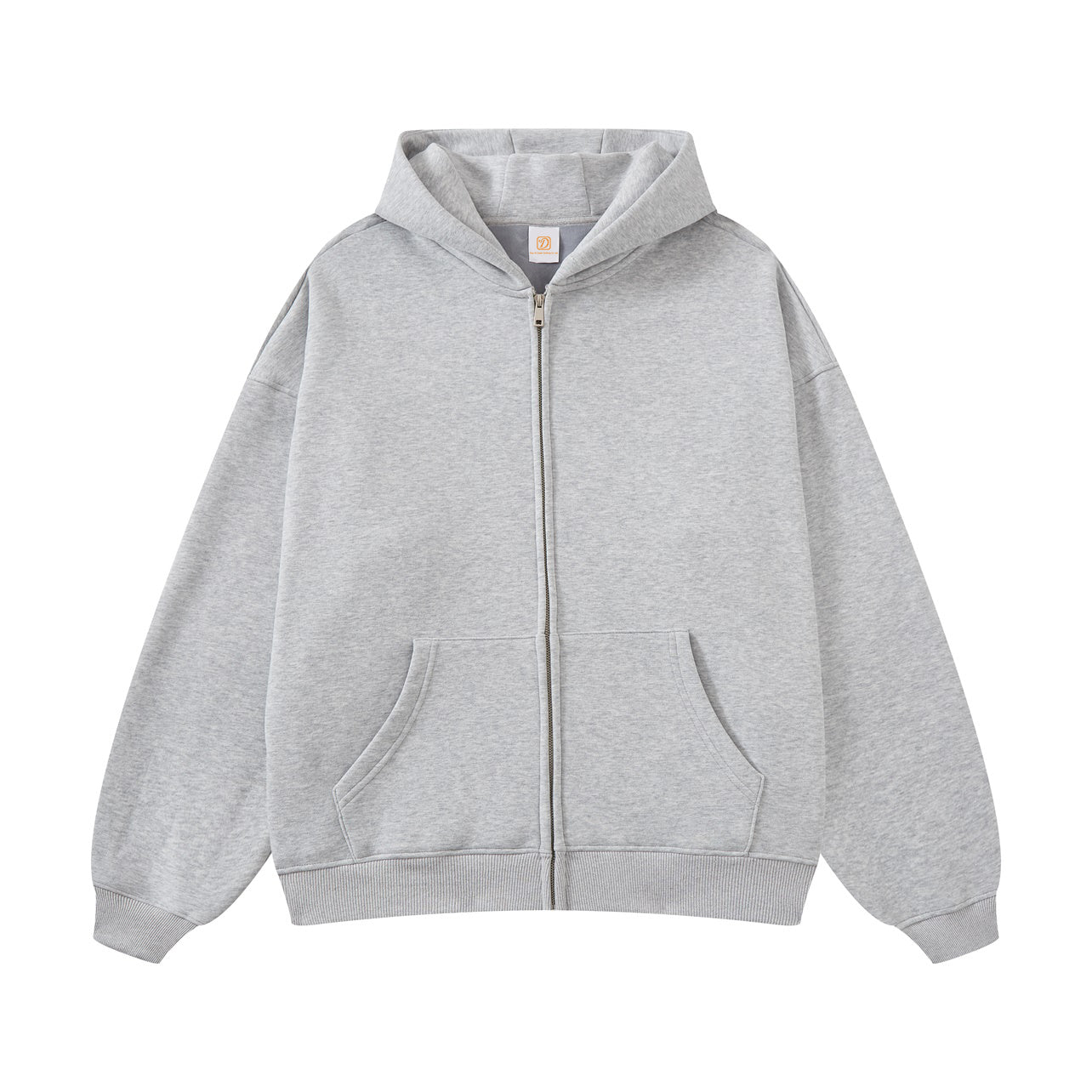 Wholesale Hoodies Unisex High Quality Custom Distressed Embroidery Blank Full Zip Pure Color Fleece Streetwear Plain Hoodies