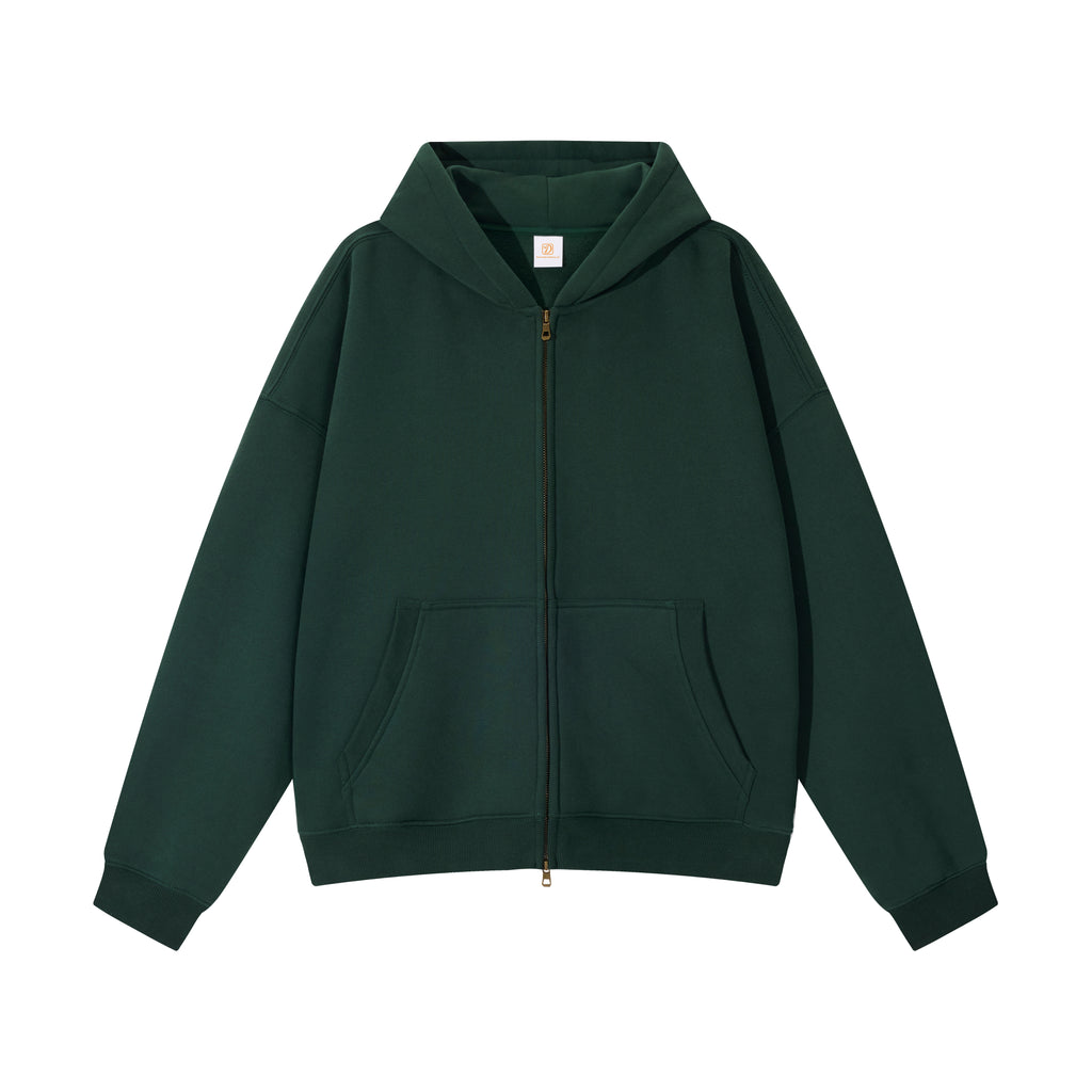 Manufacturer Hoodies Custom Drop Shoulder High Quality Streetwear Blank Boxy Fashion Fleece Full Zip up Men's Hoodie