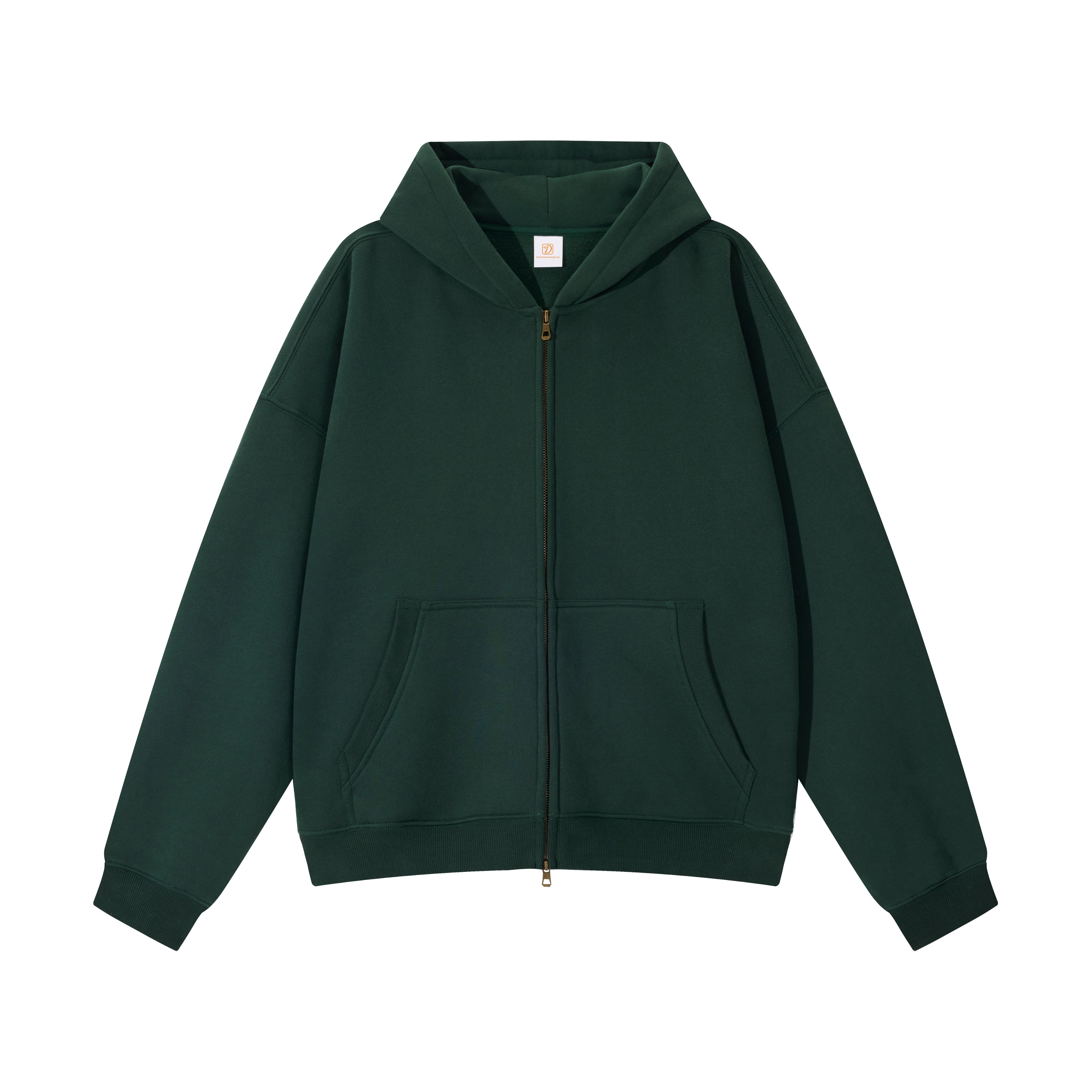 Manufacturer Hoodies Custom Drop Shoulder High Quality Streetwear Blank Boxy Fashion Fleece Full Zip up Men's Hoodie