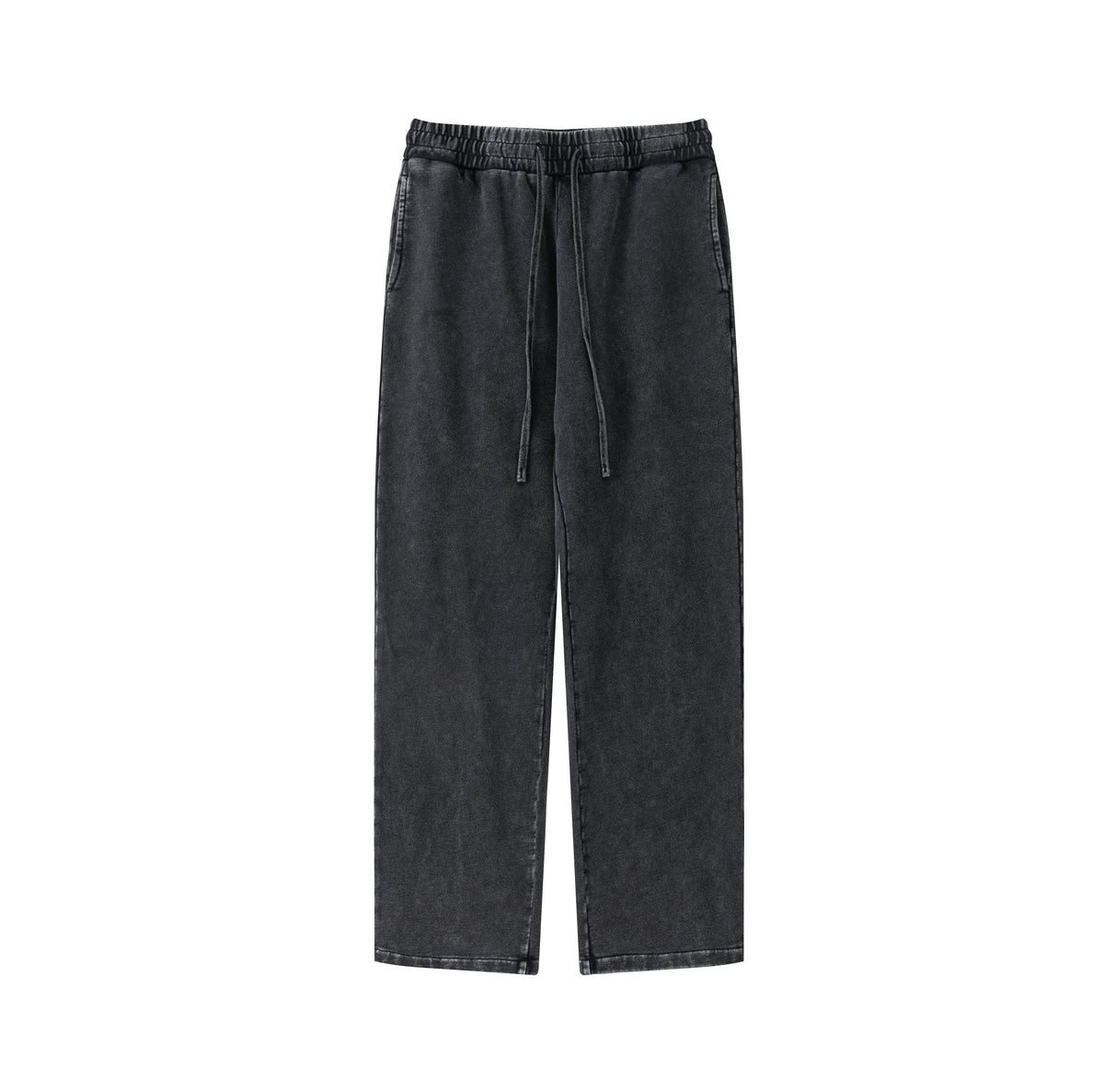 Fall and Winter Style Loose Fitting Cotton Casual Brand Sweatpants Straight Cut Washed and Distressed Long Plain Sweatpants