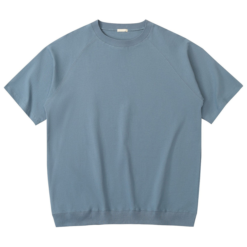 American Style 8 Color Shoulder Sleeved Short Sleeved T-shirt with 5 cm Sleeve Width and Ribbed Bottom Hem T-shirt High Quality