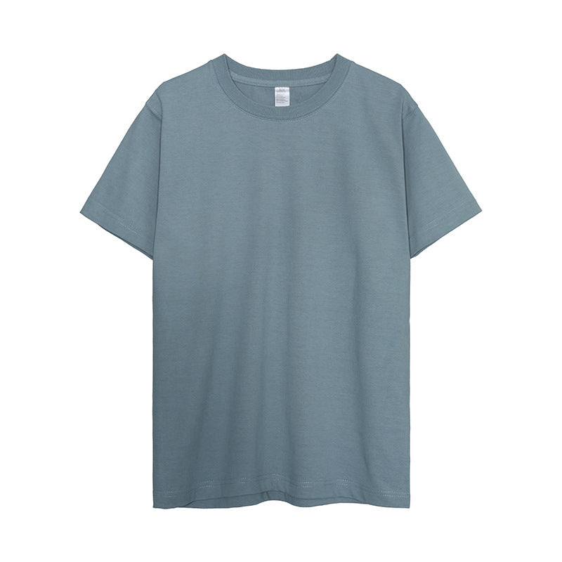 13 Color 300g Pure Cotton Japanese Heavyweight American Retro Solid Color Round Neck Seamless T Shirt for Both Men and Women