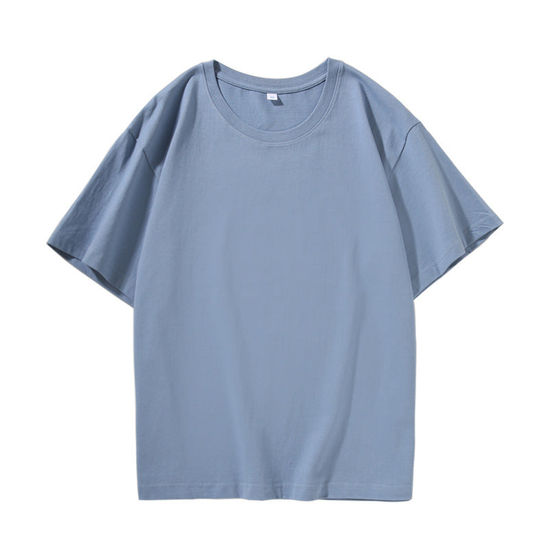 Manufacturers Customized Plain Tshirts for Printing 10 Color 210g Pure Cotton Drop Shoulder Short Sleeved T-shirt High Quality