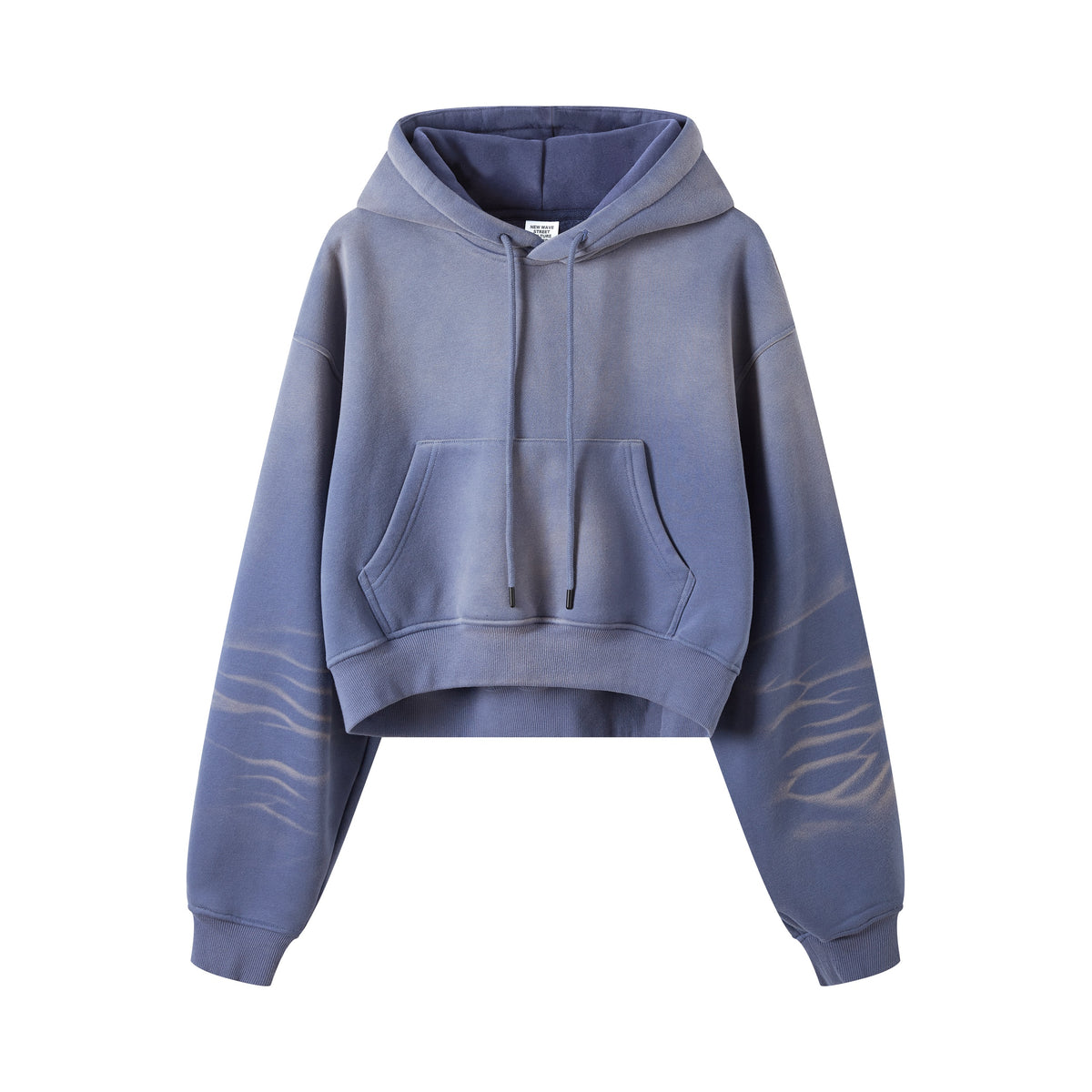 Customized 380gsm 5 Color Water Washed Short Sleeved Low Cut Distressed Fleece Gradient Pullover Heavyweight Hoodie Winter
