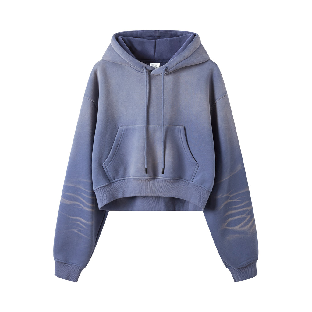 Wholesale Pullover Cropped Fashion Heavyweight Custom Embroidered Blank Acid Wash Streetwear Vintage Hoodie Manufacturers