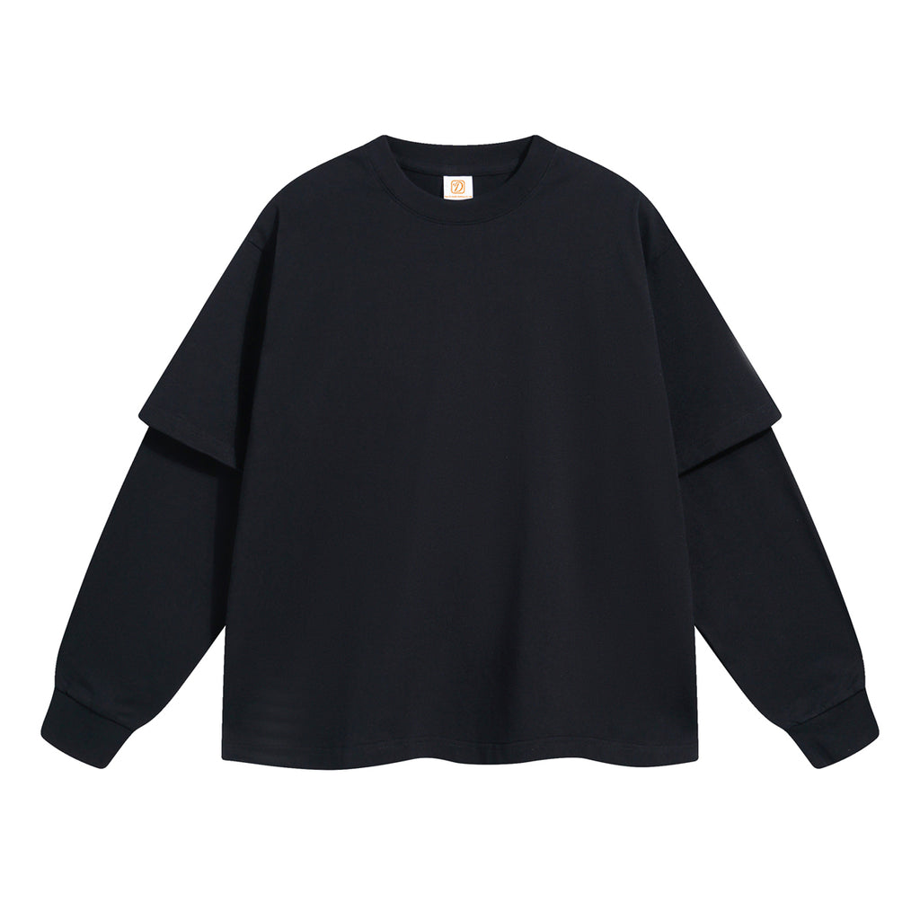 100% Cotton Long Sleeve T-shirt Heavyweight Drop Shoulder Streetwear High Quality Embroidery logo Long Sleeve Tshirt for Men