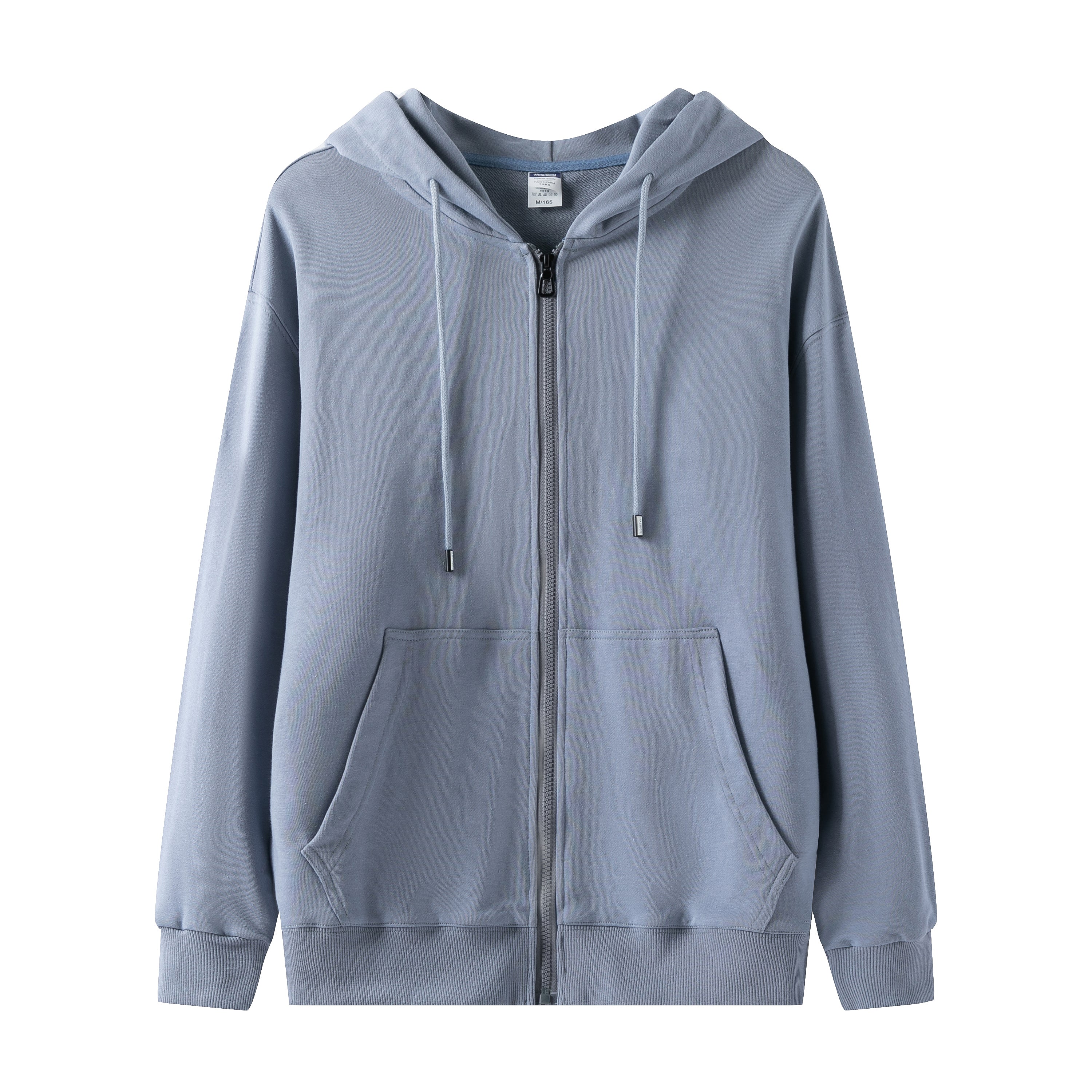 Custom Hoodies logo Plus Size Blank Full Zip French Terry High Quality Pure Color Blank Puff Printing Streetwear Hoodies Men