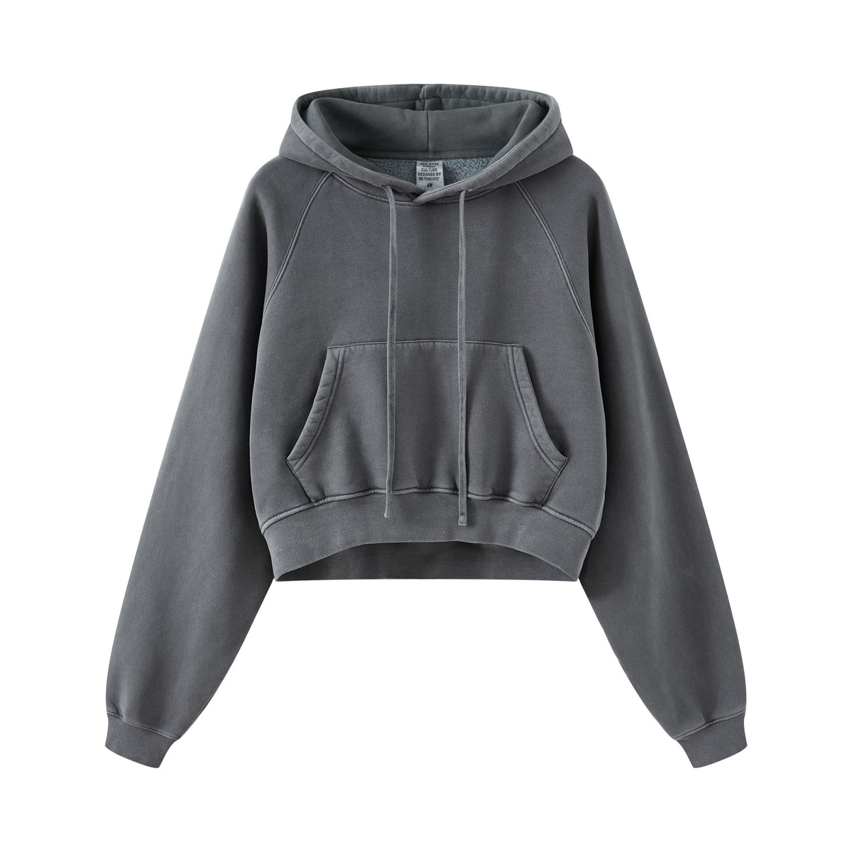 Wholesale 6 Color Washed Cropped Belly Baring Distressed Hoodie High Quality Plain Hoodie Fall and Winter Collection Hoodie