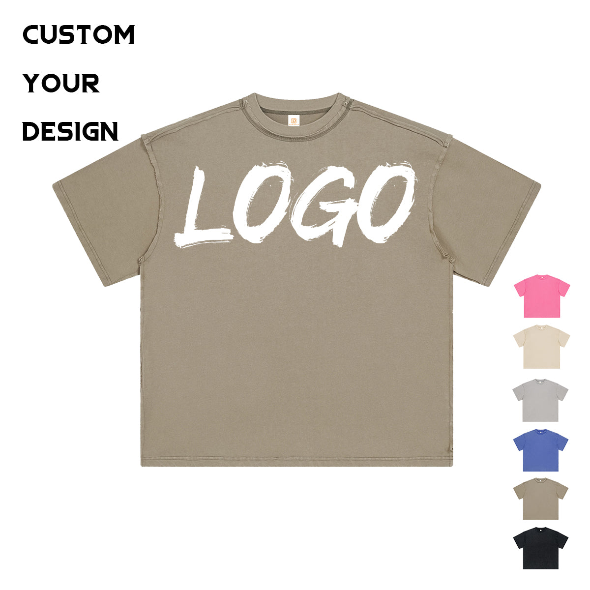 t Shirt for Men Streetwear Heavyweight Custom Vintage Puff Printing Drop Shoulder Acid Wash Loose High Quality Wholesale Tshirts