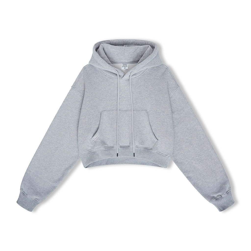 Wholesale Hoodies 12 Color Fleece Hooded Women's Short Sleeve Crop Top in Solid Color High Quality Plain Hoodies for Printing