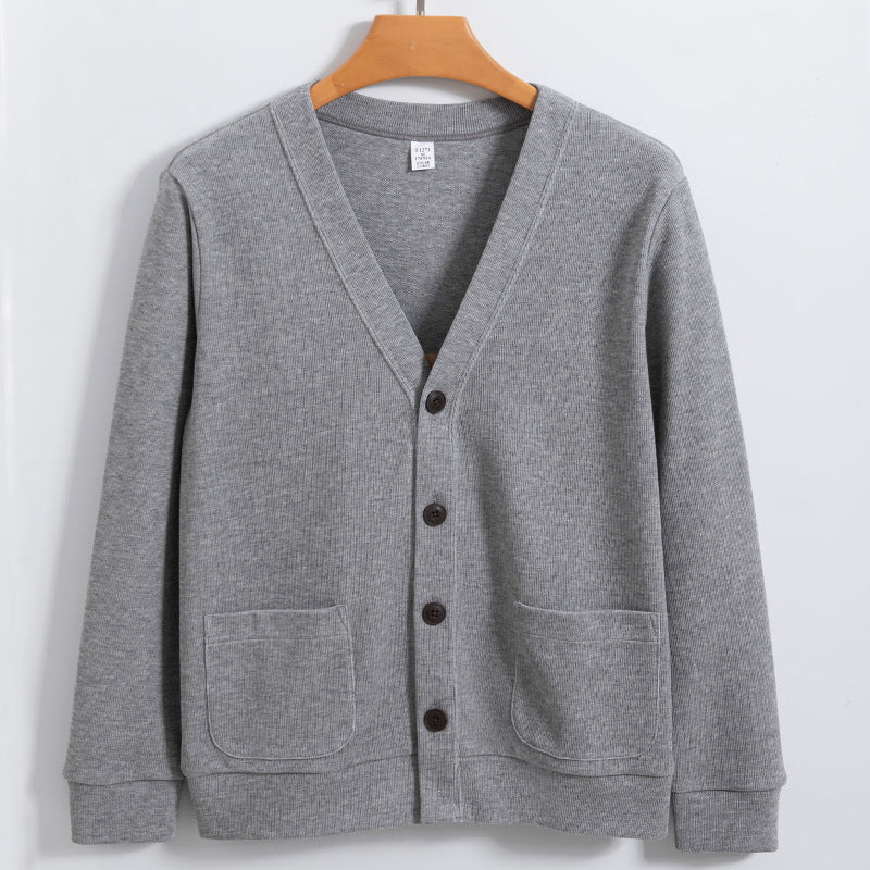 Custom logo Fall and Winter Style Seven Color Cotton Knit Cardigan with air Layer V Neck Short Jacket From a Trendy Brand