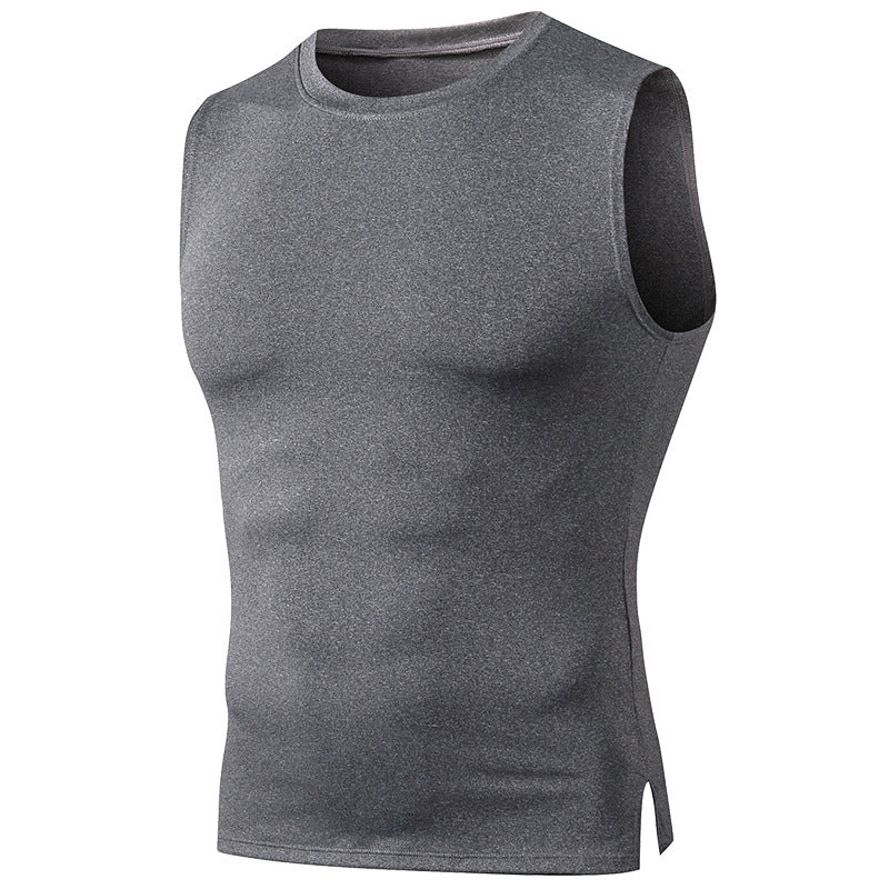 6 Color Men's Fitness tank Top Tight Fitting Training Round Neck Pullover High Elasticity Quick Drying Sports Running Sports Top