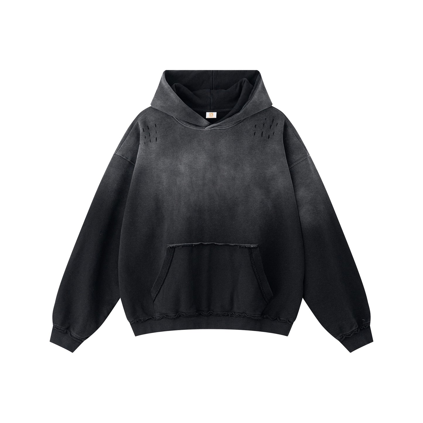Gradient 370g Heavyweight Hoodie Custom Casual High Quality New Design Acid Wash 100% Cotton Wholesale Streetwear Hoodie