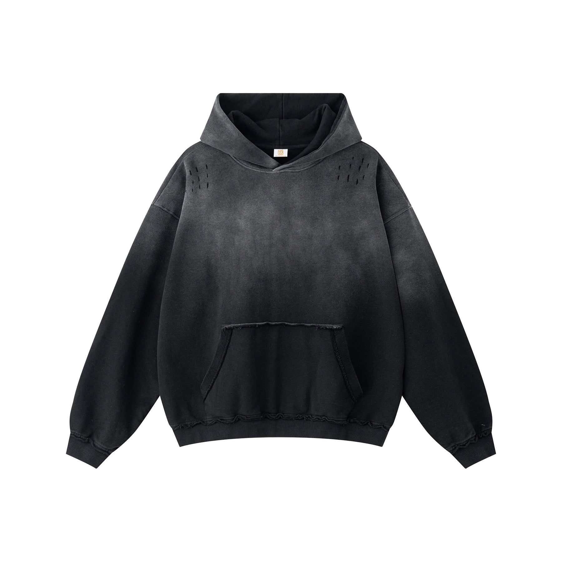 Gradient 370g Heavyweight Hoodie Custom Casual High Quality New Design Acid Wash 100% Cotton Wholesale Streetwear Hoodie