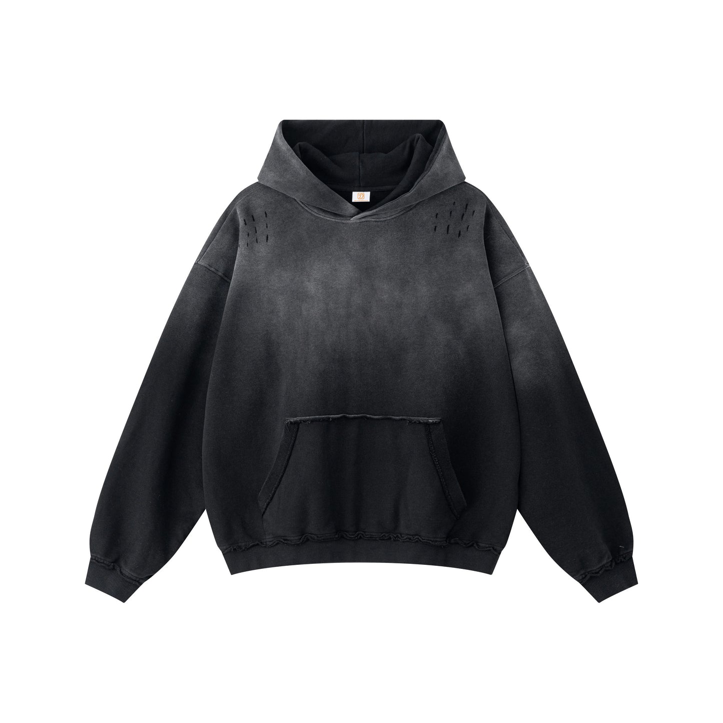Custom Hoodies Waxing Printing Unisex High Quality Blank Streetwear Fashion Broken Loose Acid Washe Patchwork Wholesale Hoodie