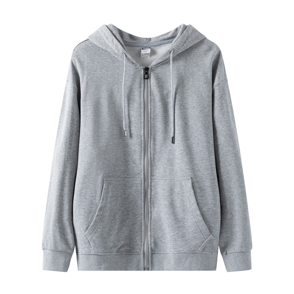 Custom Hoodies logo Plus Size Blank Full Zip French Terry High Quality Pure Color Blank Puff Printing Streetwear Hoodies Men
