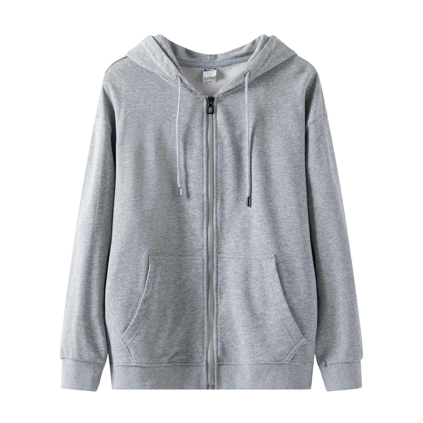 Custom Hoodies logo Plus Size Blank Full Zip French Terry High Quality Pure Color Blank Puff Printing Streetwear Hoodies Men