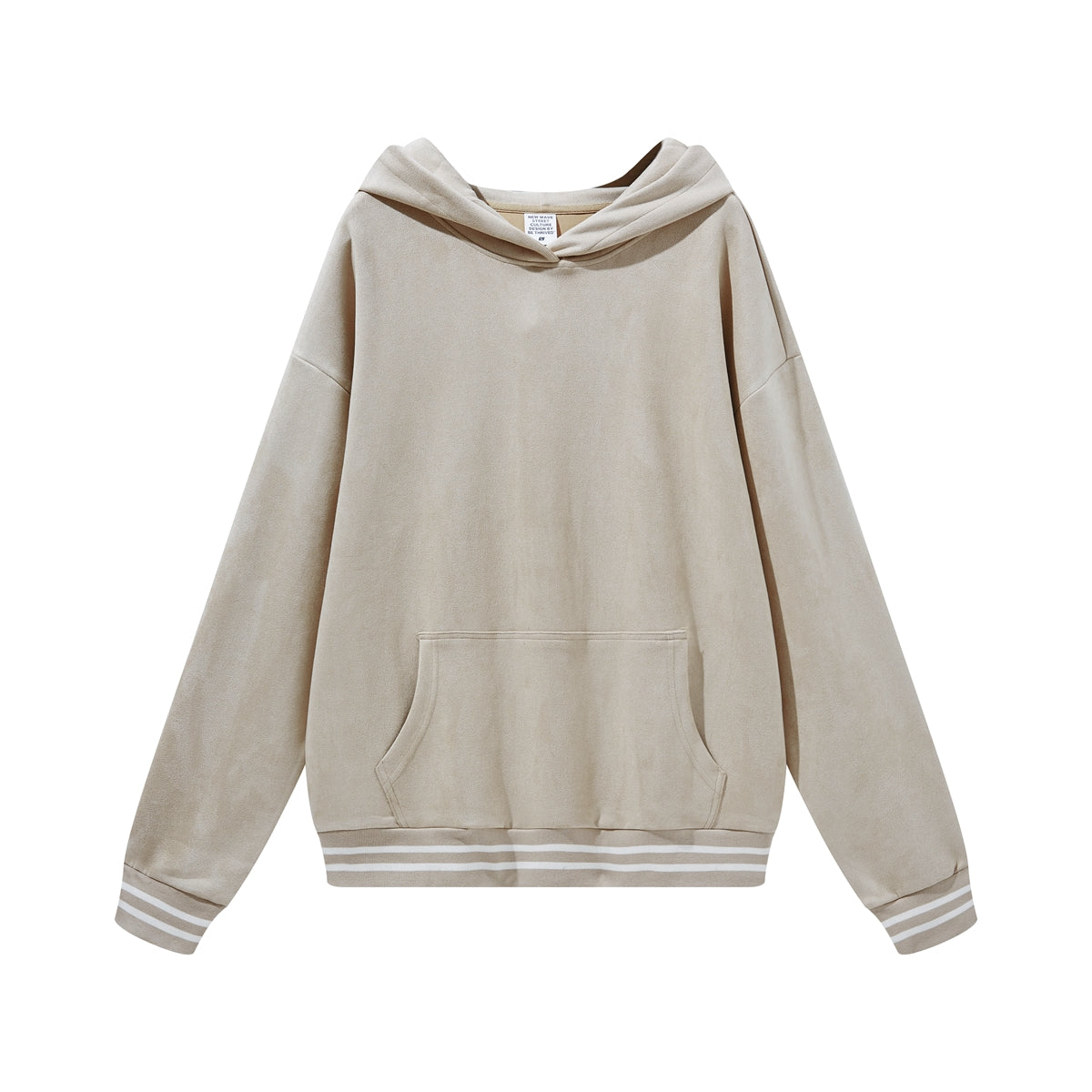 Wholesale Vintage Pure Color Autumn and Winter Suede Fleece Polyester Pullover Wireless Drop Shoulder Hoodie Custom logo Hoodie