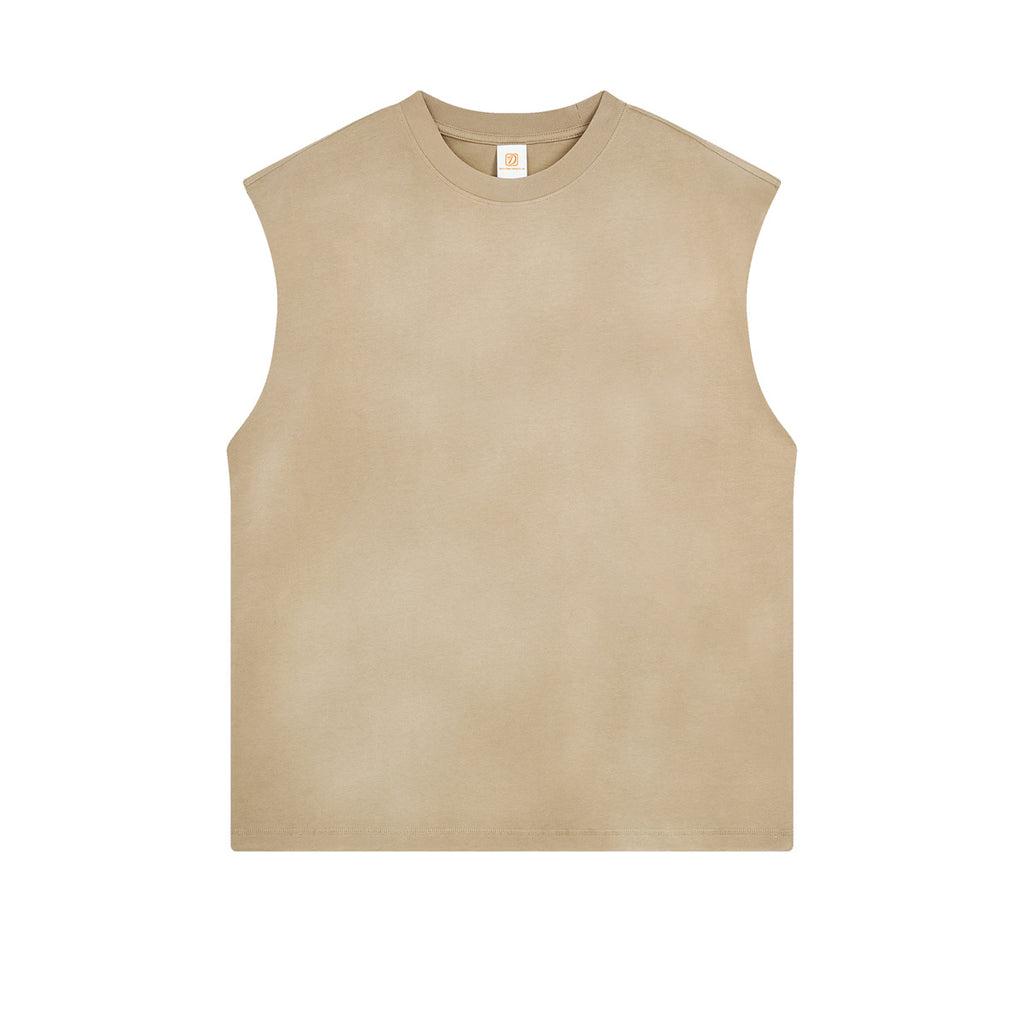 Custom logo Sleeveless t Shirt Round Neck Sport High Quality Vintage Heavy Cotton Fashion Streetwear New Style t Shirt for Men