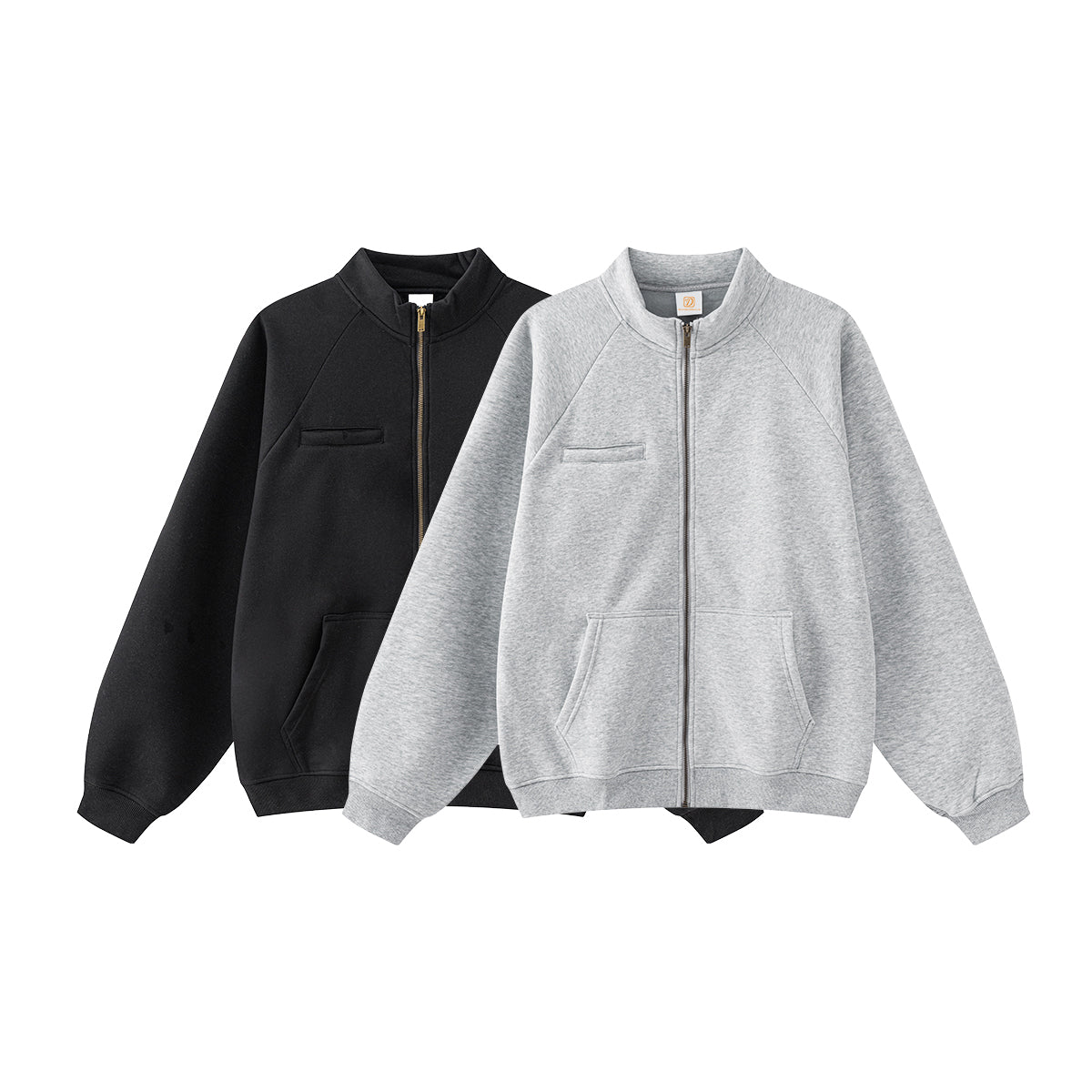 Manufacturer Hoodies High Quality Wholesale Fleece Stand Collar Blank Full Zip Hoodie Custom logo Hoodie