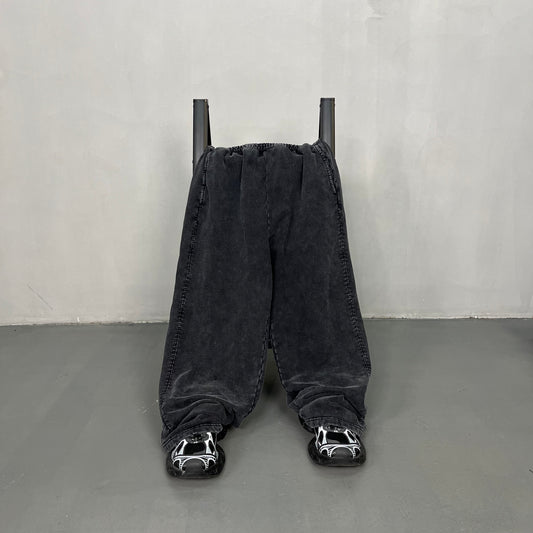 440g Heavyweight Vintage Sweatpants Sublimation 100% Cotton Loose Fit Screen Printed High Quality Design Men's Sweatpants