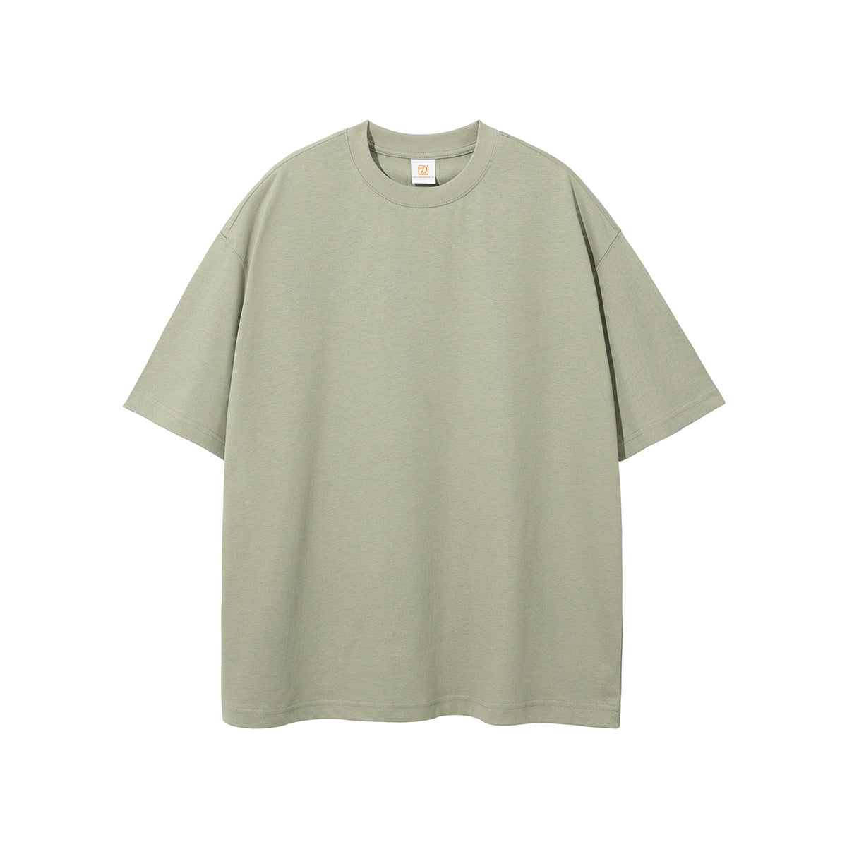 Loose Heavyweight Heavy Cotton Streetwear Short Sleeve Drop Shoulder Pure Color Round Neck Distressed Embroidery Tshirt