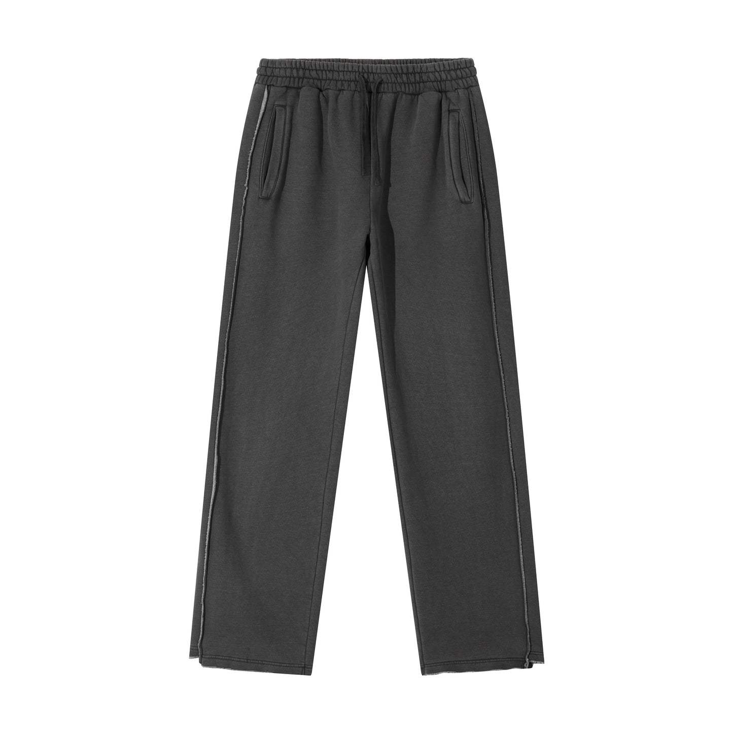 Oem Customized Sweatpants logo Heavy Duty Washed Loose Fitting Padded Fleece Sweatpants High Quality American Style Design
