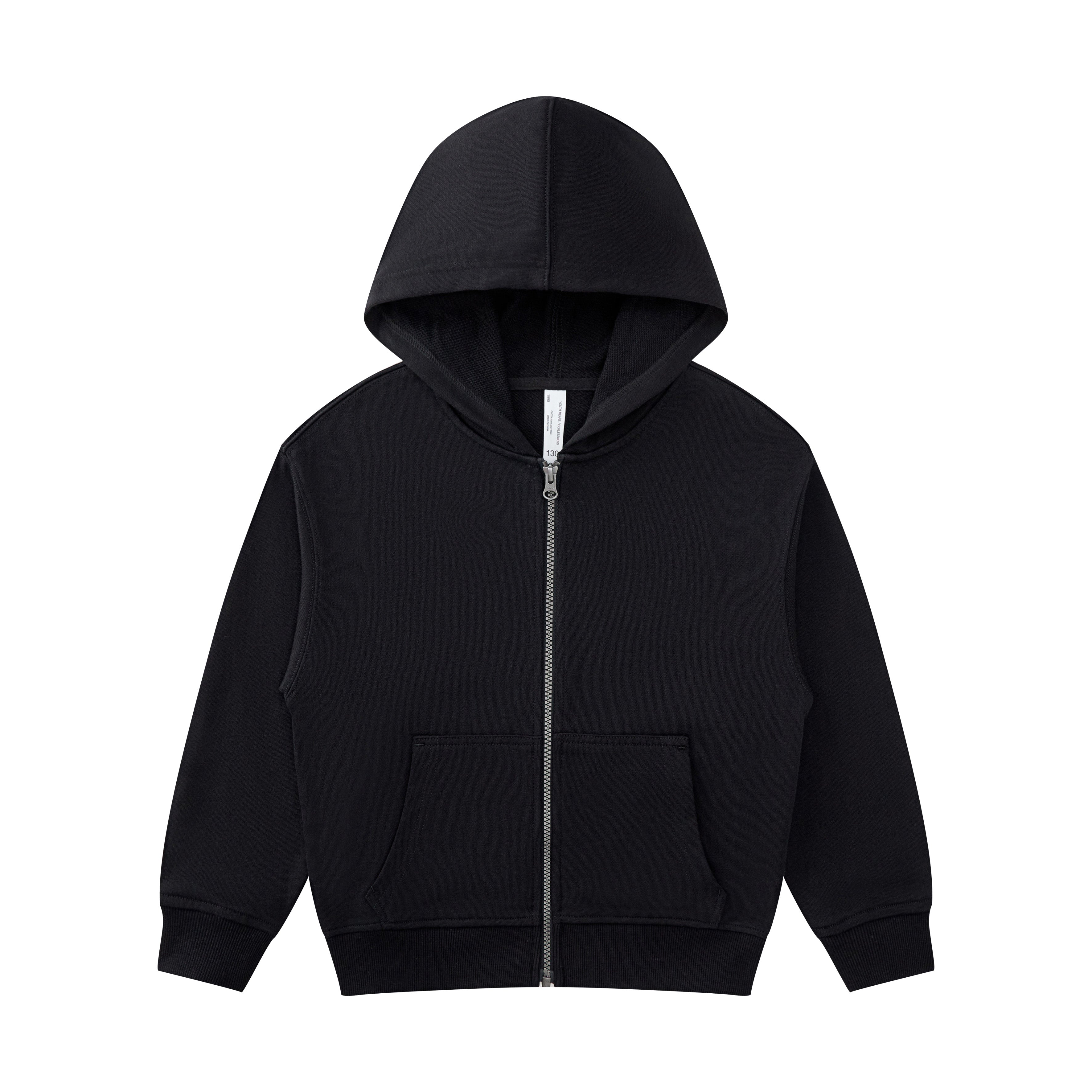 100% Cotton High Quality Full Zip Children's Terry Hoodie Heavyweight Puff Printing Winter Soft Drop Shoulder Clothing Hoodies