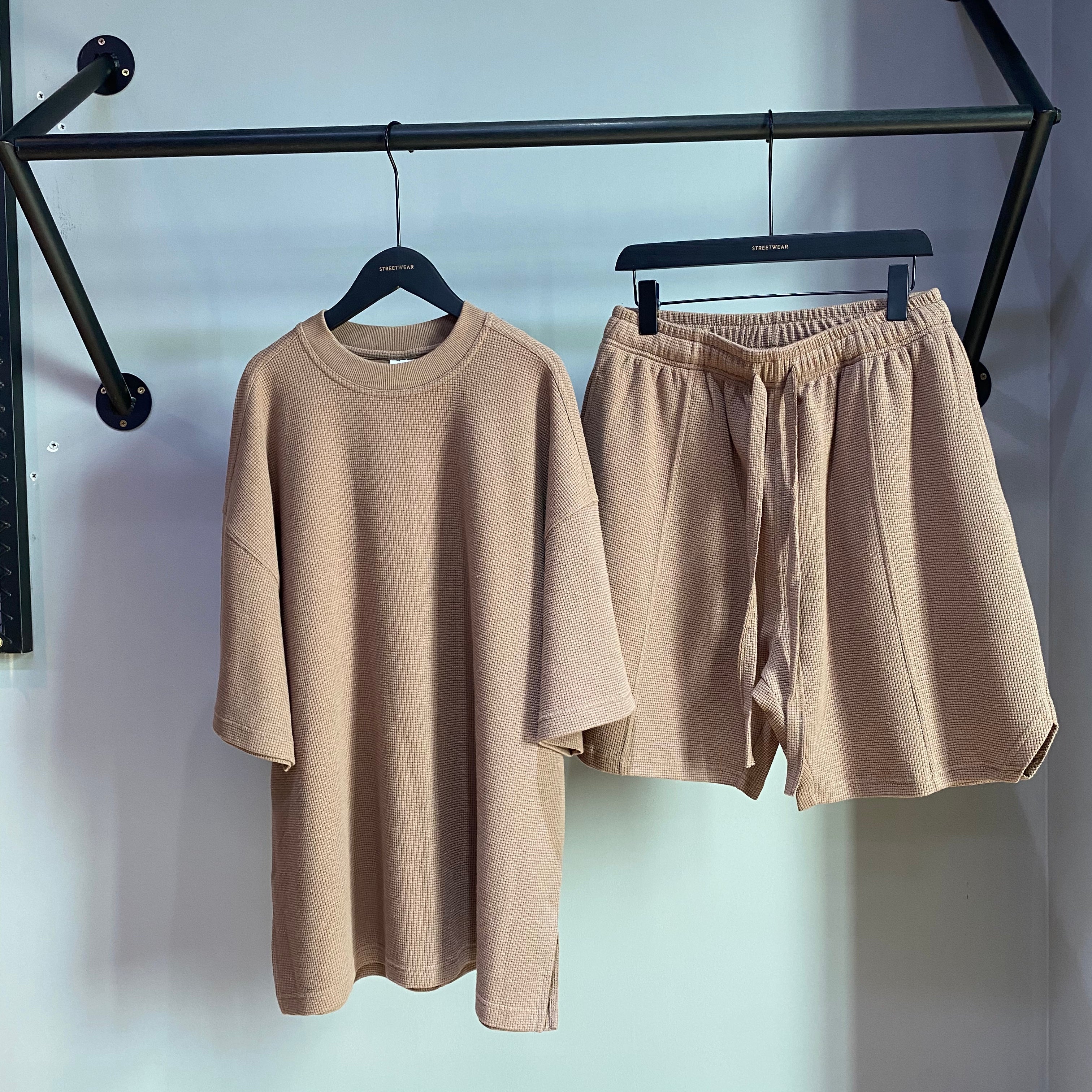 Custom Tshirts logo Blanks Streetwear High Quality Distressed Embroidery Pullover Loose Breathablr Short Sleeve and Short Set