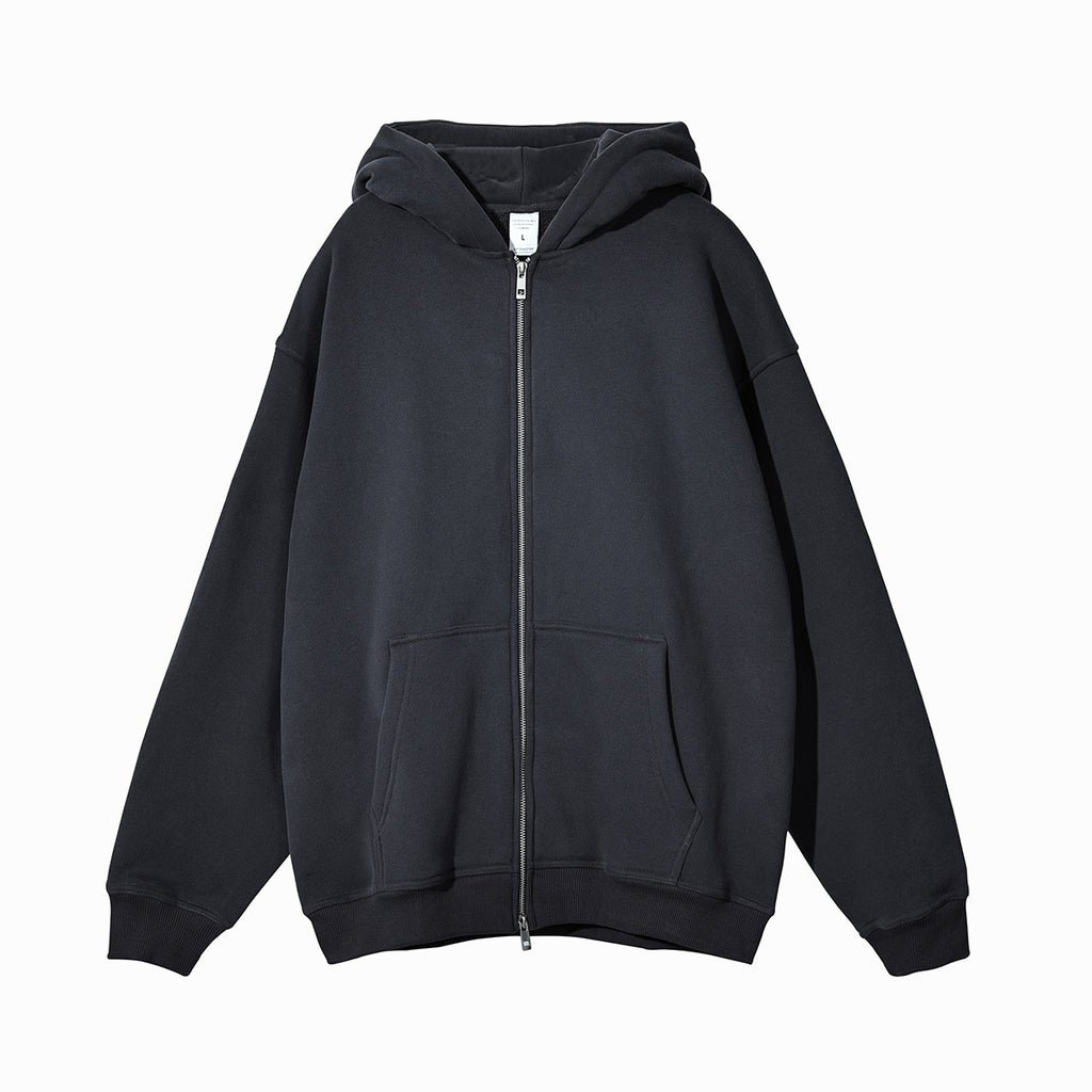 Oem Customized Wholesale 8 Color un Capped Rope Double Headed Zipper Sweatshirt Oversized Cropped Men Hoodies High Quality