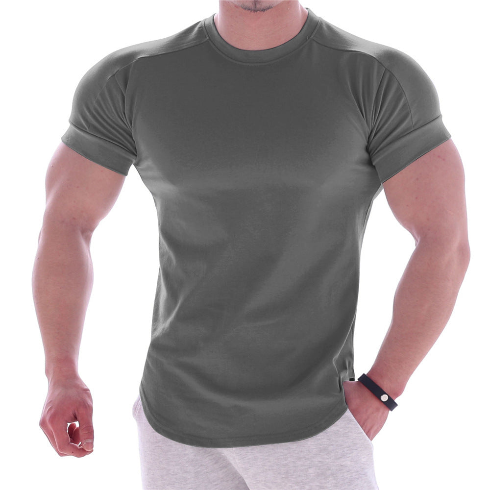 Tshirt Manufacturer Customized 11 Color Curved Hem Stretch Elastic Training T-shirt Plain Tshirts for Printing Oversized Tshirts