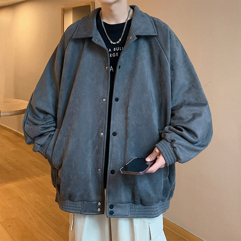 Men's Trendy Brand 4 Color Custom Jacket New Spring Autumn Style Button Down Baseball Shirt Loose Fitting Coat High Quality