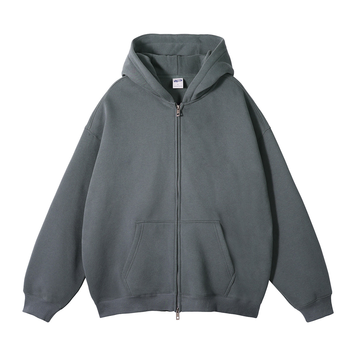 100% Cotton Wireless Drop Shoulder Fleece High Quality Custom Full Zip up Streetwear Mens Hoodies and Sweatshirts