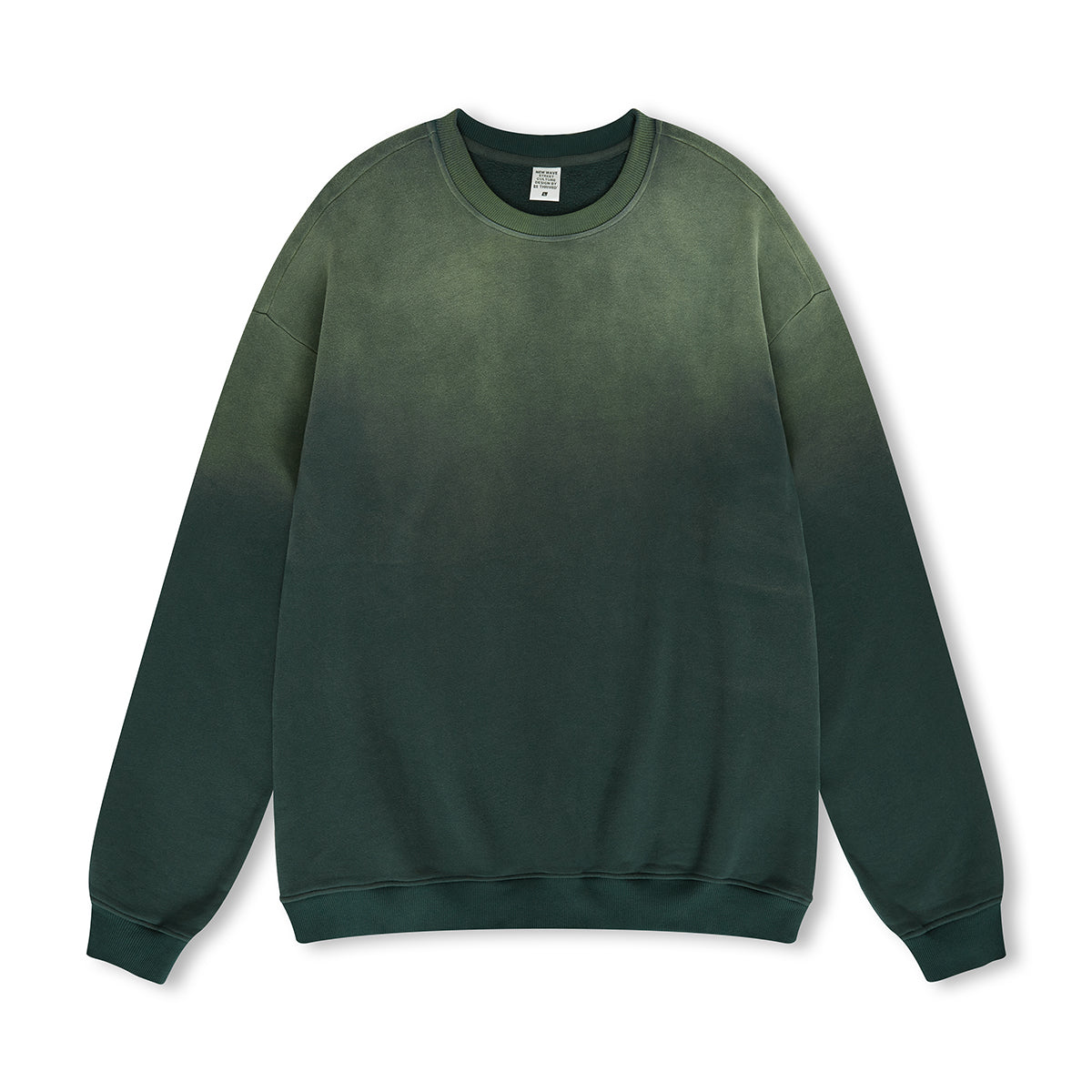 Customized 8-color Oversized All Cotton Looped Pile Brushed Fleece Retro Washed Gradient Round Neck Hoodie American Style