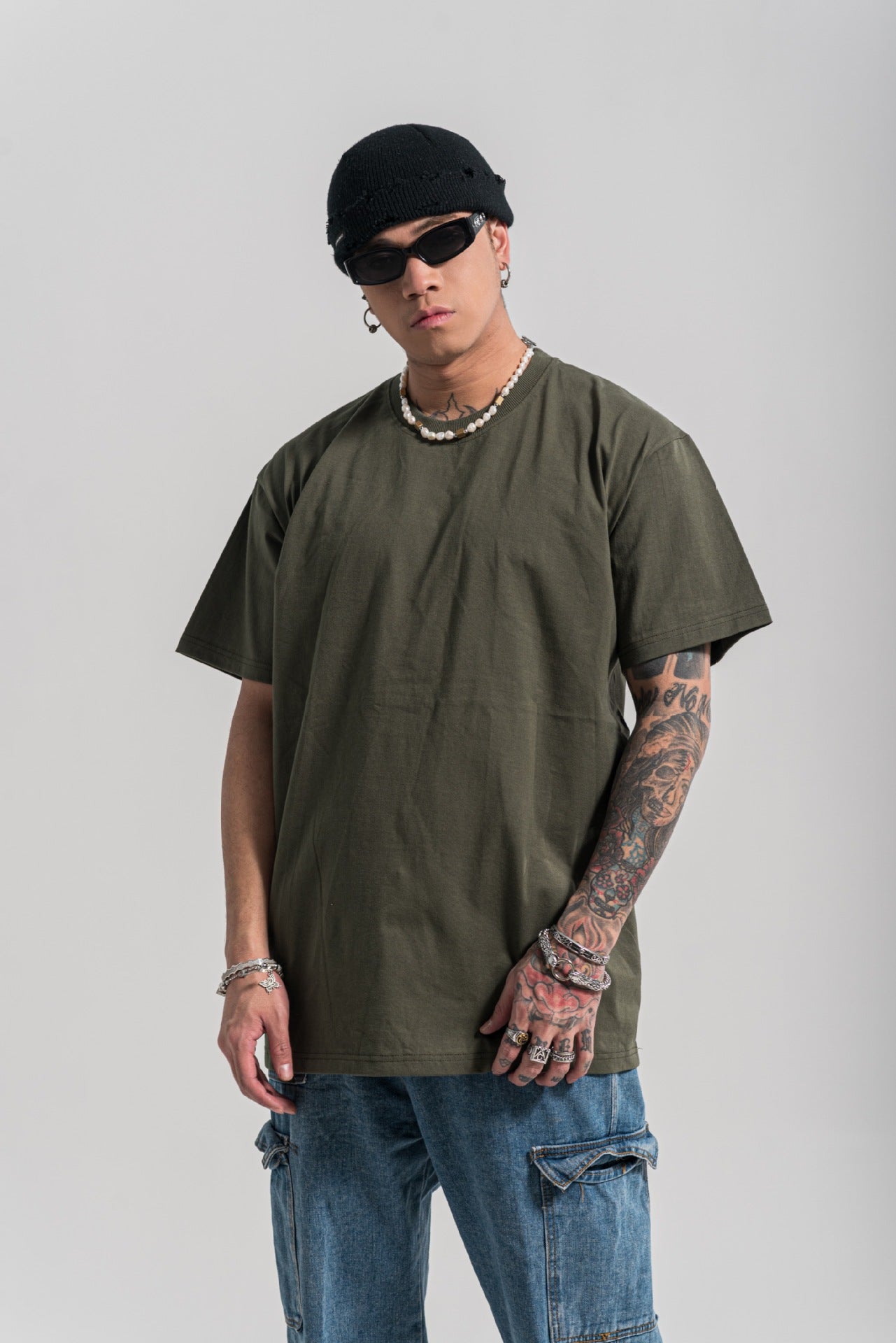 Custom Plus Size Men's T-shirts Unisex High Quality Drop Shoulder Blank O-neck 100% Cotton Fashion Heat Transfers for T-shirts