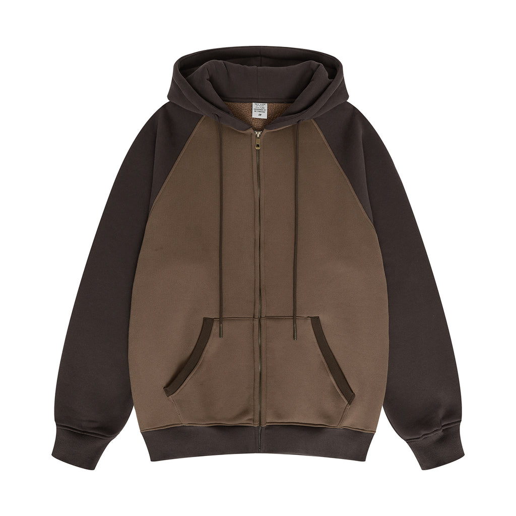 Heavyweight Manufacturer Hoodies Boxy Shoulder-crossing Color-blocked Fleece Loose Custom Puff Printing Fashion Hoodies