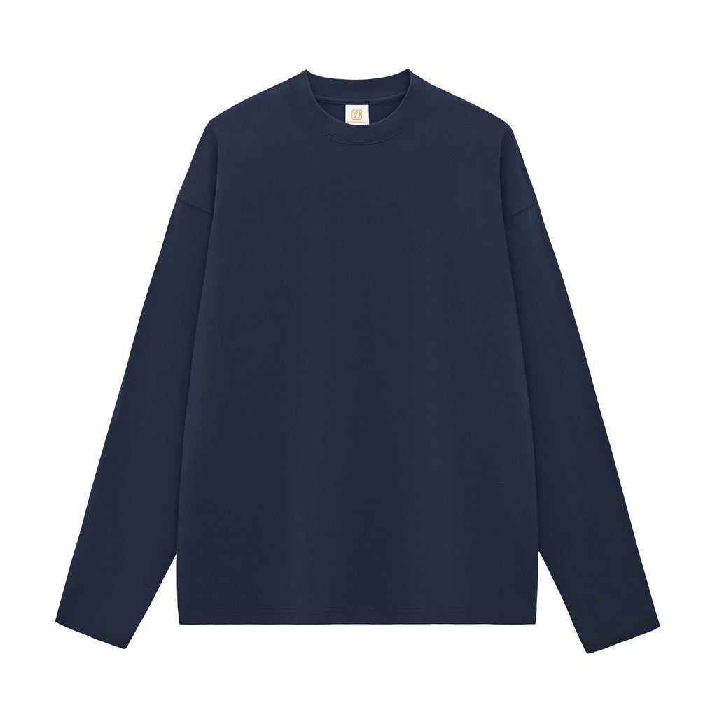 Wholesale Long Sleeve T-shirt Blank Round Neck Custom logo Puff Printing High Quality Pure Color Dtf Transfers for t Shirts
