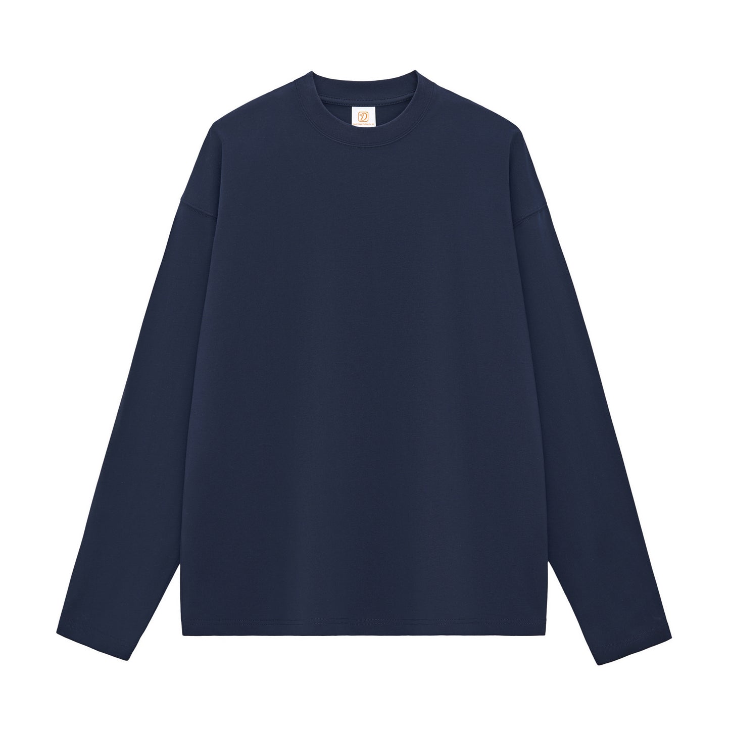Customized Basic 100% Cotton Heavyweight Round Neck Long Sleeved Tshirt Straight Armhole Shirt Unisex Personalized Design