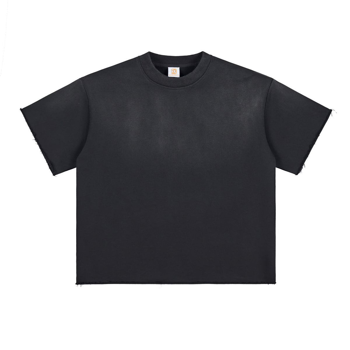Oem Summer Version Washed Distressed Circle Heavyweight Spray Leopard T Shirt with Gradient Short Sleeves American Style