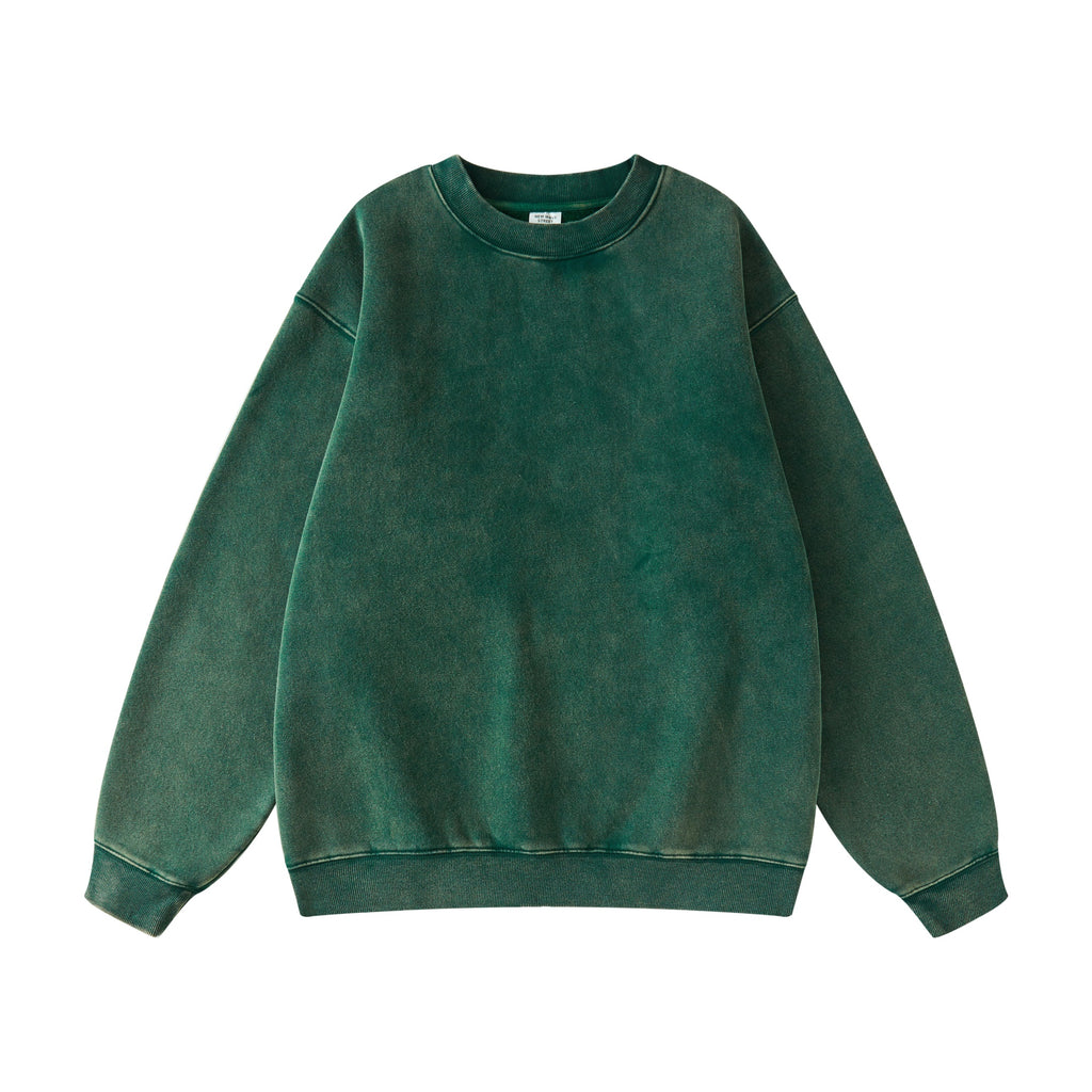 Custom Round Neck Vintage High Quality Fleece Waxing Printing Heavyweight Blank Pullover Drop Shoulder Wholesale Hoodie