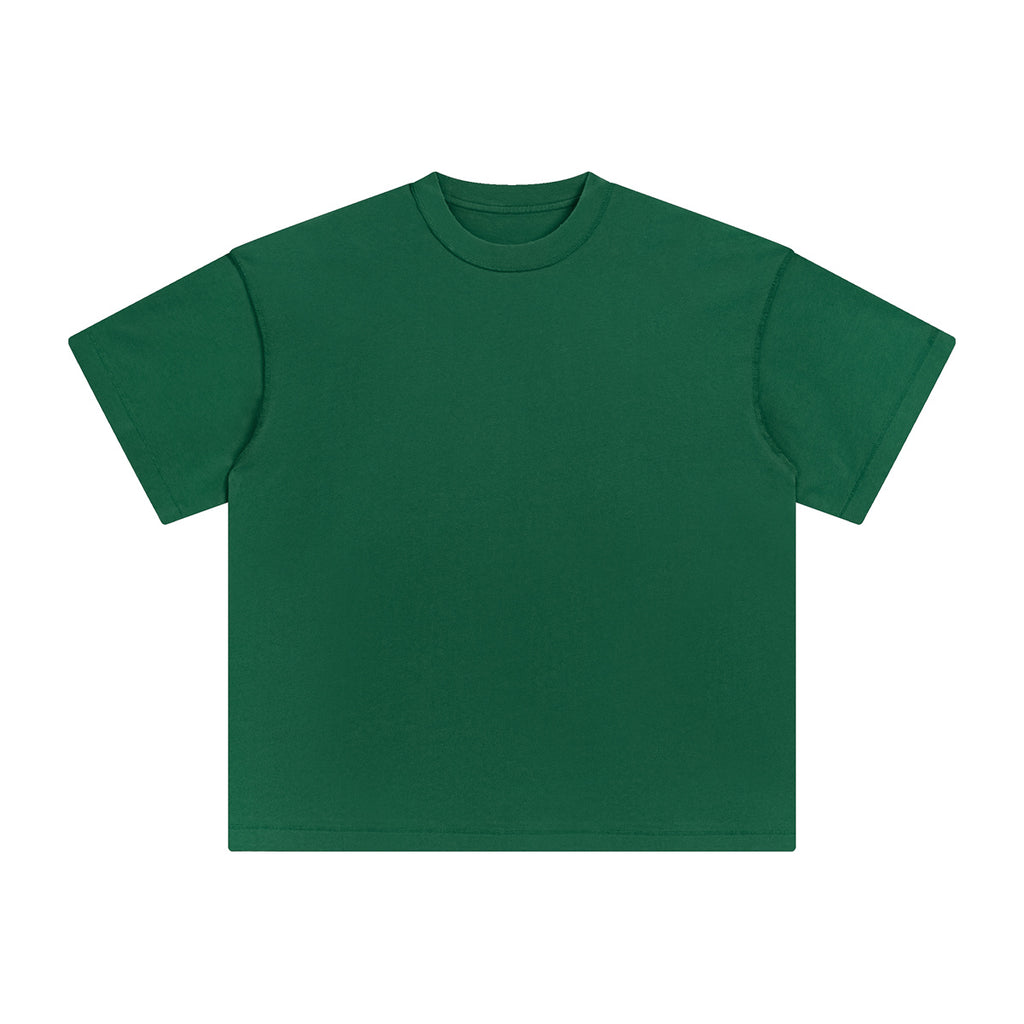 2026 New Style Fashionable Washed Heavy Cotton Loose Short Sleeve Rounded Edge Reverse Collar Streetwear High Quality T-shirts