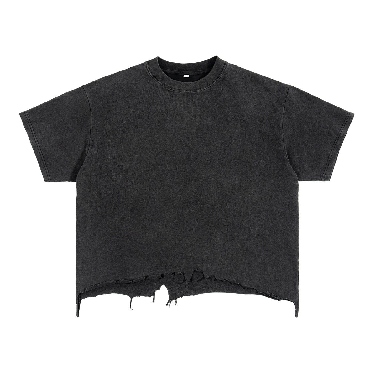 Customized Cotton Distressed Boxy Short Sleeved Multiple Processes to Choose From Men's T Shirt Retro Street Style Distressed