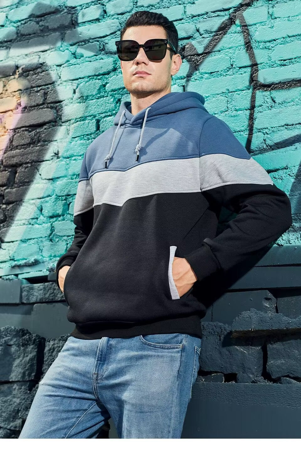 Manufacturer Hoodies 100% Polyester Color Clashing Fleece High Quality Puff Printing Heavyweight Hoodies & Sweatshirts